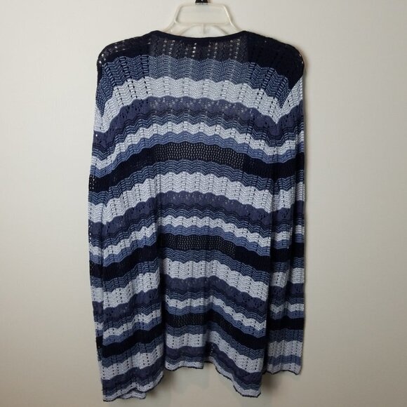 Christopher & Bank blue stripe  open front cardiga - Picture 5 of 7